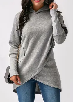 MeiHuiDa 2018 Naujo Stiliaus Mados Moterų Atsitiktinis Ilgomis Rankovėmis Hoodie Džemperis Megztinis Vientisų Su Skrybėlę Hoodie