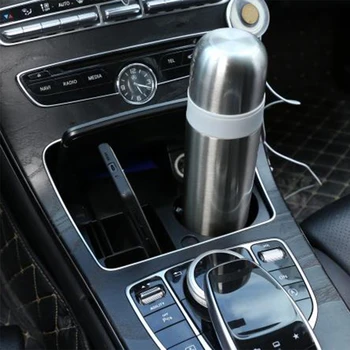 Mercedes Benz C E GLC Klasės W205 X253 W213 S213 C238 Automobilinio Plastiko Centrinės Konsolės Laikymo Dėžutė Puodelio Laikiklis Automobilių Reikmenys