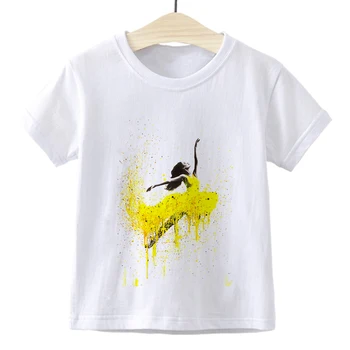 Mergaičių Drabužius Balle spausdinimo Vaikų marškinėliai Laisvi marškinėliai Vaikų Pop Vasaros Vaikų graži Pigūs Футболки Spalva