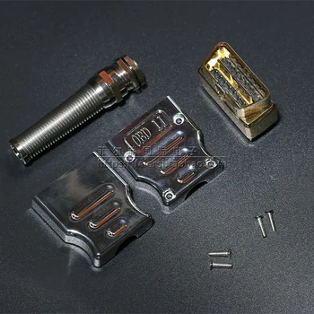 Metalo OBDII 16 pin male asamblėjos metalo OBD jungtis cinko lydinys OBD2 vyrų j1962