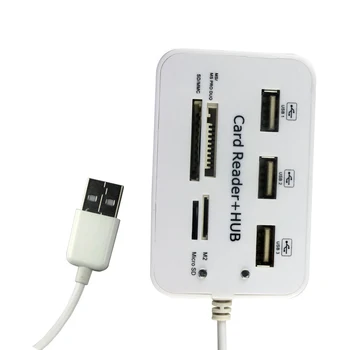 Micro USB Hub 3.0 Combo 3 Uostų Spliter Maitinimo Adapteris TF/SD/MS/M2, Card Reader for PC Kompiuterių Priedai
