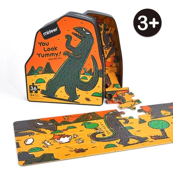 MiDeer Dinozaurą-Galvosūkį 36PCS Animacinių filmų Kūrybos Įspūdį 3+ Vaikai Popieriaus Dėlionė Unisex Švietimo Žaidimai Neteisėtų Dovanų Dėžutėje