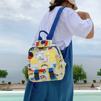 Mielas animacinių filmų Crayon Shin-chan pledas spausdinti kuprinė studentų Chibi Maruko-chan atsitiktinis pečių maišą pack daypack krepšys