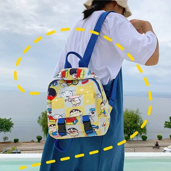 Mielas animacinių filmų Crayon Shin-chan pledas spausdinti kuprinė studentų Chibi Maruko-chan atsitiktinis pečių maišą pack daypack krepšys