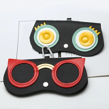 Mielas animacinių filmų spalvinga atveju akinius aukštos kokybės didelėmis akimis, pink Akiniai Krepšys Saugojimo 2019 naujas mados akiniai atveju
