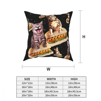 Mielas Raina Hot Dog, Cat Invazija Mesti Pagalvę Padengti Poliesterio Pagalvėles už Sofos Juokingi Vietos Galaxy Meno Įdomus Pillowcover Namų Dekoro