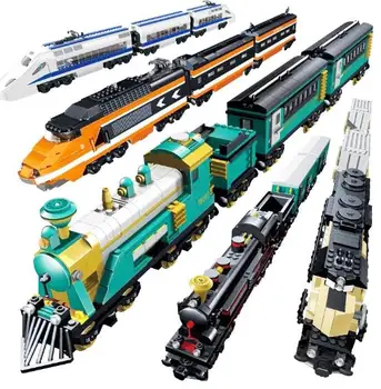 Miesto Traukinio Vagonas, Krovinių Vežimo, Keleivių Vežimo Geležinkelio Stoties Bėgių Lokomotyvų Suderinama Lepining Blokai Žaislai