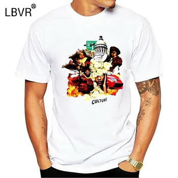 Migos Kultūros Rap Hip-Hop Muzikos vyriški BLACK WHITE T-SHIRT XS-3XL Cool Atsitiktinis pasididžiavimas marškinėliai vyrams Unisex Naujas Mados marškinėlius Laisvas