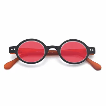 MINCL/2018 m. Derliaus maži, Apvalūs Akiniai nuo saulės Moterims FashionMen Saulės Akiniai UV400 raudonųjų lęšių akiniai nuo saulės su būda FML