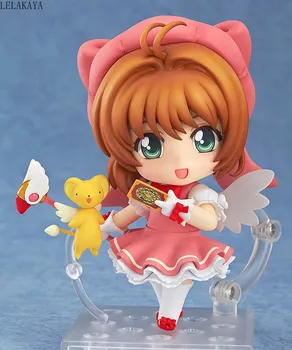 Mini Animacinių filmų Japonijos Anime Kortelės Gūstītājs Sakura Veiksmų Skaičius, Kinomoto sakura PVC pav 400 Q Ver Modelis Cosplay Apdailos Žaislas 10cm