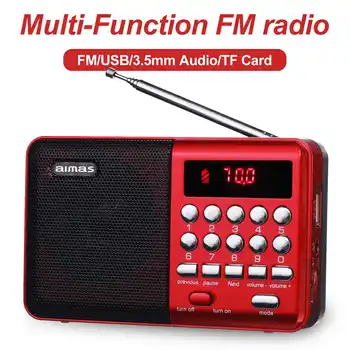 Mini Nešiojamos Radijo Kišeninis Skaitmeninis FM AM USB TF MP3 Grotuvas Garsiakalbis, Įkraunamas Radijo Kišenėje Radijo Tėvų dovana Muzikos Grotuvai