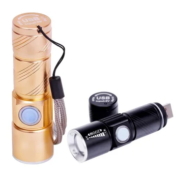 Mini Žibintuvėlis USB Įkrovimo Vandeniui LED Žibintuvėlis, Dviračiais, Kempingas Pagalbos Žibintuvėlis Zoomable Dviračio Šviesos