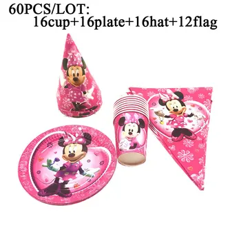 Minnie Mouse Temą Gimtadienio Dekoracijos Vaikams, Vienkartiniai Indai, Baby Shower Mergina Gimtadienio Prekių Šaligatvio Taurės Plokštė