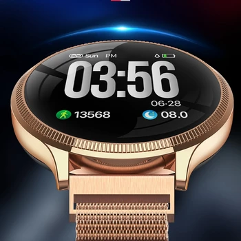 MK08 Smartwatch Reloj Inteligente Prabangių Vyrų Apyrankės Metalo Spalvos Apvalus Ekranas, Širdies ritmą, Kraujo Spaudimą, Stebėti Sporto Žiūrėti