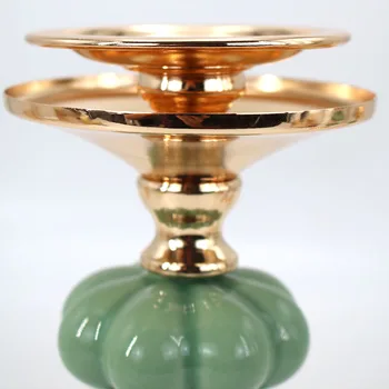 Modernaus Stiliaus Aukso Su žalia Metaliniai Žvakių Laikikliai Vestuvių Apdailos Juosta Šalies Namų Dekoro Žvakidė
