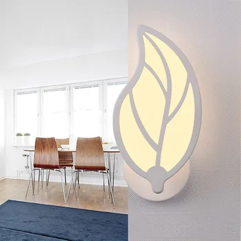 Modernus Nordic LED Sienos Lempos Kambarį Miegamojo Lovos Sienų apšvietimo Sconce Lapų Formos Laiptų Praėjimo Koridorius Sieniniai Šviestuvai Namų Dekoro