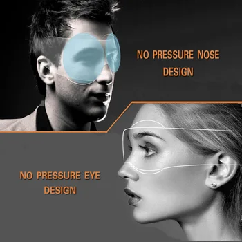 Modulinė Reguliuojamas 3D Miego Akių Kaukė Kvėpuojantis Eyeshade Padengti Atspalvis Akių Pleistras Kelionių Poilsio užrištomis akimis Laukai Sleepmasker