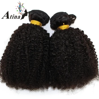 Mongolų Afro Keistą Garbanoti Plaukai 3 Ryšulių Kalbama Atina Žmogaus Plaukų Pynimas Ryšulių Afro Garbanotas Plaukų priauginimas, Juoda Moterų