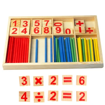 Montessori Matematikos Žaislas Medinis Numeris Matematikos Žaidimas Lazdos Švietimo Žaislas Dėlionės Vaikams, Kurie Mokosi Mokymo Priemones, Nustatyti Vaiko Gimtadienio Dovana