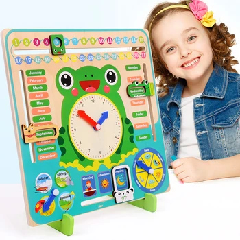 Montessori Mediniai Žaislai, Kūdikių Orų Sezono Kalendorius Laikrodis Laiką Pažinimo Ikimokyklinio Ugdymo Mokymo Priemonių Žaislai Vaikams