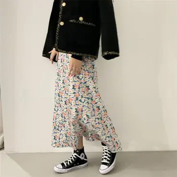 Moterims Gėlių Derliaus Naujų 2020 m. Visos Rungtynės Saldus Prašmatnus Karšto Pardavimo-Line Streetwear Aukštos Kokybės Aukšto Juosmens Ilgas Sijonas, sijonai, moteriški