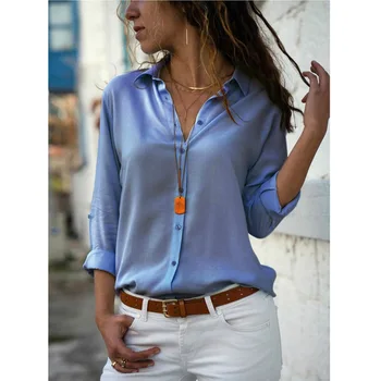 Moterims Palaidinės Pagrindiniai Pardavimo Mygtuką Kietas 2021 Mados Ilgomis Rankovėmis Office Marškinėliai, Laisvalaikio Palaidinė Marškinėliai Atsitiktinis Slim Plus Size Viršūnės