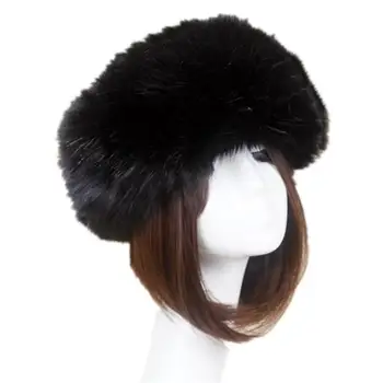 Moterų 2019 Žiemos Mados Storas Šiltas Pūkuotas Dirbtiniais Lapės Kailio Kepurę Minkštutis Dirbtinio Kailio Kepurė Russion Stiliaus Skrybėlę Bžūp