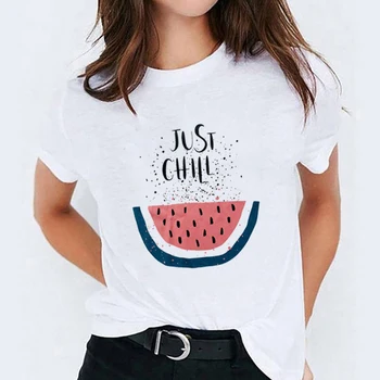 Moterų Ananasų Vaisius Saldus Mados Ponios Spausdinti Lady Moterų Viršūnių Grafinis T-Shirt Tees Spausdinti Moterų Camisas Marškinėliai T-shirts
