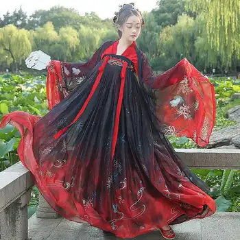 Moterų Kinų Stiliaus Tradicinių Liaudies Šokių Kostiumas Rytų Han Dinastijos Pasakų Veiklos Hanfu Krano Dainininkas Moteris Kinų Suknelė
