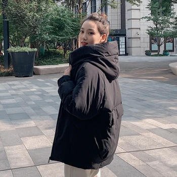Moterų korėjos stiliaus kietieji ilgai parkas atsistoti apykaklė su gobtuvu 2020 naują atvykimo žiemos striukė outwear atsitiktinis storas šiltas moteriški paltai