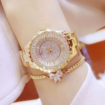 Moterų Laikrodžiai 2019 Prabangos Prekės Deimantas, Kvarcas Ponios Rose Gold Žiūrėti Nerūdijančio Plieno Laikrodis Suknelė Žiūrėti moterų relogio feminino
