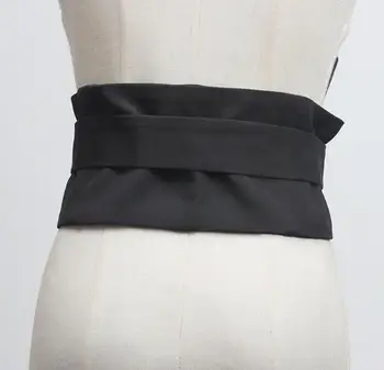 Moterų mados kilimo ir tūpimo tako juodo audinio Cummerbunds moteriška Suknelė Korsetai Juostos Diržai apdailos platus diržas R3148