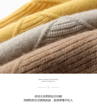 Moterų megztinis 2020 m. žiemos naująjį Dvigubą sustorėjimas prarasti golfo kašmyro megztinis moteriška ilgomis rankovėmis atsitiktinis megzti megztinis