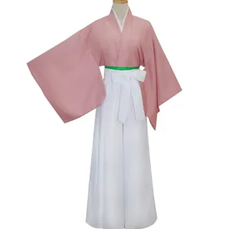 Moterų, Mergaičių, Cosplay Kostiumų Japonų Kimono Nustatyti Kostiumas Hakuouki Shinsengumi Kitan Anime Yukimura Chizuru ( Top+Ilgas Kelnes+Diržas)