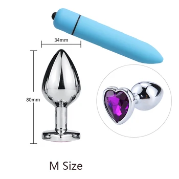 Moterų Mini Vibratorius su Širdies Analinis Kaištis S M Dydžio Butt Plug Galite Pasirinkti Metalo Analinio Sekso Žaislas, skirtas Gėjų Vyrų Intymių Produkto Mergina