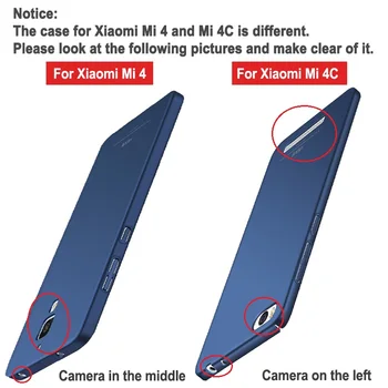 MSVII Atvejais Xiaomi Mi4 Atveju Slim Matinis Dangtelis Xiaomi Mi 4 4c 4i Atveju Xiomi 4c Kietajame KOMPIUTERIO Dangtelis Xiaomi Mi4c Mi4i M4 Atvejais