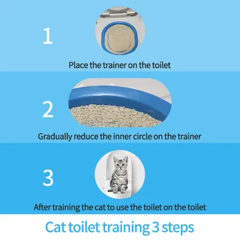 Naminių Kačių Tualeto Mokymo Seat Portable Pet Plastiko Kraiko Dėžutė Dėklas Rinkinyje Profesionalus Treneris Kačiukas Švarus Sveikas Katinas Žmogaus Tualetas