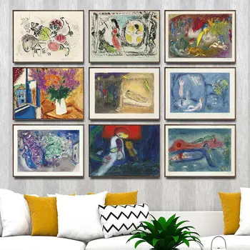 Namo Apdaila Sienos Meno Nuotraukas Kambarį Plakato spauda Drobės Spaudiniai Paintingsn rusijos Marc chagall 3