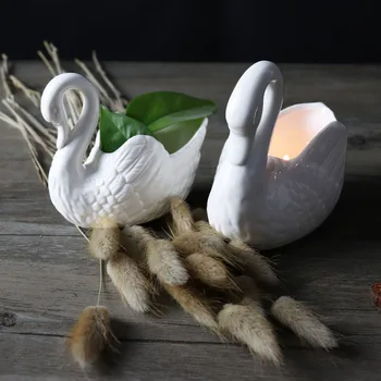 Namo Papuošalų Kūrybos Baltoji Gulbė Keramikos Vazonas Daugiafunkcį Žvakidė Įvairenybės Saugojimo Organizatorius Dekoro Ornamentą Dovana
