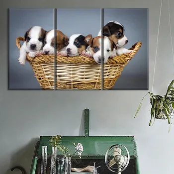 Namų dekoro Drobės HD Spausdinti Plakato Sistema 1 vnt Mielas Gyvūnas, Šuniukas, Tapyba, Vaikų Kambario Sienos Meno Unikalus Nuotrauką