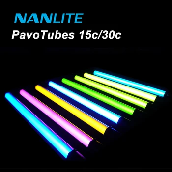 NanGuang Nanlite Pavotube 15C 30C RGB LED Šviesos Vamzdis 2700K-6500K Rankinei light Stick Vaizdo Kino Studija Fotografijos Apšvietimas