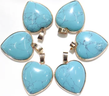 Natuursteen Agaat Turquoises tijgeroog Unakite Opal hartvormige Pakaba Kralen Sieraden Bedels voor Kettingen Sieraden Maken 10pc