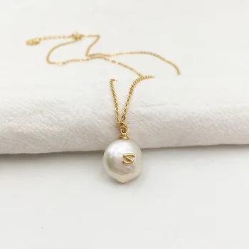 Natūralus Baltas Gėlo Vandens Baroko Perlas Karoliai Moterų Karoliai Prabanga Fine Jewelry