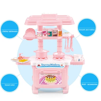 Nauja Rožinė arba Mėlyna Spalva, 1 Vnt/Set Baby Mini Virtuvė, Plastikiniai Apsimesti Žaisti Virtuvėje Maisto Gaminimo Žaislų Rinkinys Mergina Žaidimas Dovanų D2