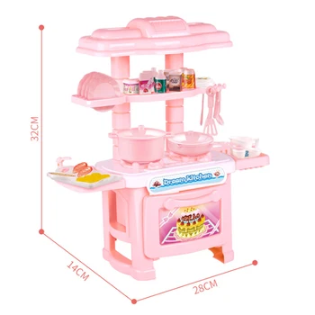 Nauja Rožinė arba Mėlyna Spalva, 1 Vnt/Set Baby Mini Virtuvė, Plastikiniai Apsimesti Žaisti Virtuvėje Maisto Gaminimo Žaislų Rinkinys Mergina Žaidimas Dovanų D2
