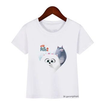 Nauja vasaros stiliaus berniukų marškinėliai animacinių filmų Putinas triušis pet-Slapto gyvenimo spausdinti juokingi vaikai marškinėlius drabužius kawaii merginos marškinėliai topai