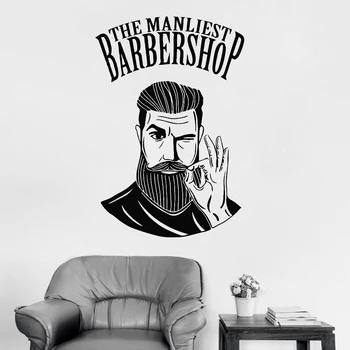 Naujai Vyrai Barbershop Pasirašyti Sienų Lipdukai Sienų Kirpykla, Logotipo Lipdukas Lange Plakatą, Lipdukas Dekoras Sienos Lipdukas, skirtas Plaukų Salonas D084