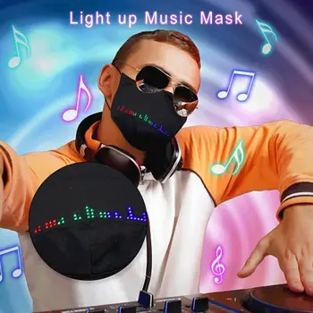 Naujas 2/3/5VNT Maskuotis Helovinas LED Optinio Pluošto APP Šviesos Kaukė Šviesos Juostą Muzikos Šou Šalis Kaukė Su USB Duomenų Linijų