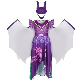 Naujas 2021 Palikuonys 3 cosplay sparno ragų princesė šalies mergaičių suknelės Helovinas vitage ragana kostiumai Blogio Vaidmenį vaidina Apranga
