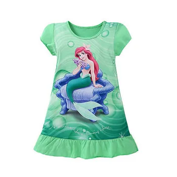 Naujas 3-10Y Gražių Vaikų, Merginų, Vaikų Drabužius trumpomis Rankovėmis Animacinių filmų Mermaid Princesė Suknelė Vasaros Mergaitės
